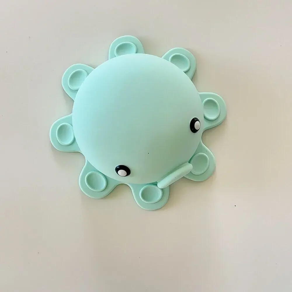 Cute Mint Green Octopus Cartoon Bathtub Overflow Drain Cover for More Water
